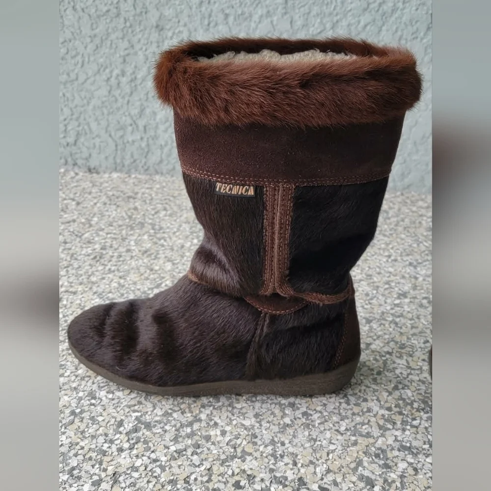 Tecnica Italy Genuine Fur Shearling Lined Winter Boots  EU 40 Après Ski Cozy